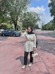 Krem Keten Blazer Ceket
