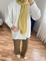 Beyaz Kolu Dikiş Detaylı Sweatshirt