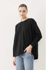 Siyah Kolu Dikiş Detaylı Sweatshirt