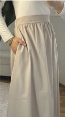 Taş Renk Pileli Etek