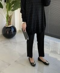 Siyah Double Çimalı Pantolon