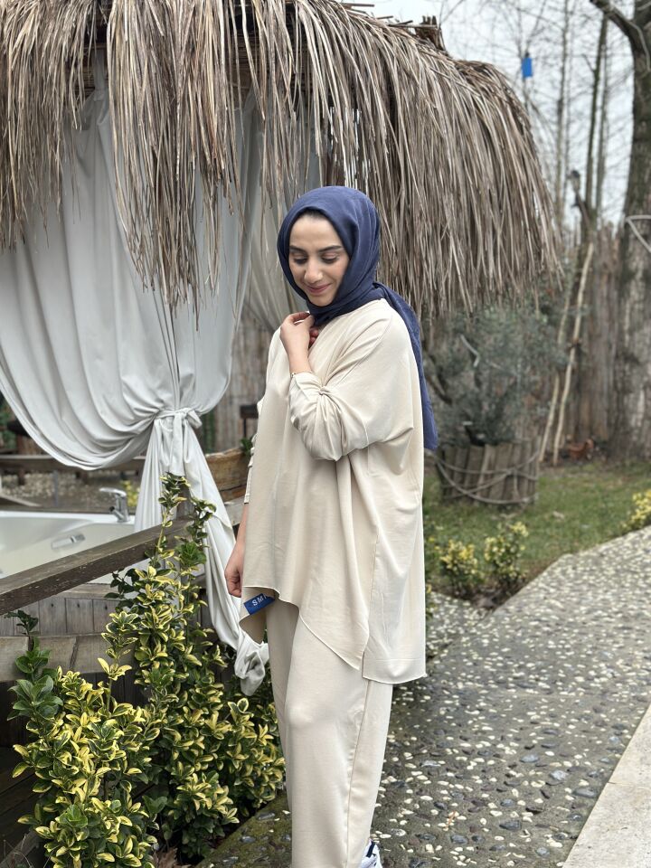 Ekru Şalvar Basic Takım