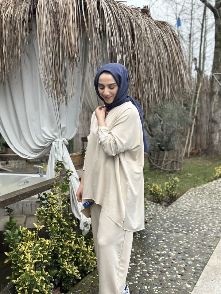 Ekru Şalvar Basic Takım