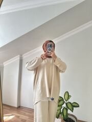Ekru Şalvar Basic Takım