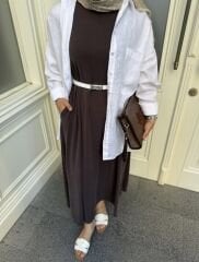 Kahverengi Massi Elbise