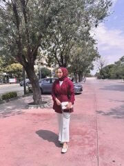 Bordo Keten Blazer Ceket