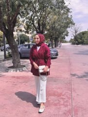 Bordo Keten Blazer Ceket