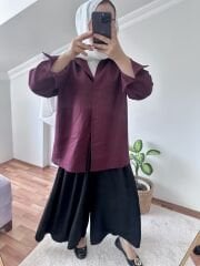 Siyah Etek Görünümlü Pantolon