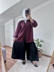 Siyah Etek Görünümlü Pantolon