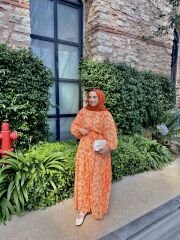 Şifon Çiçek Desenli Elbise