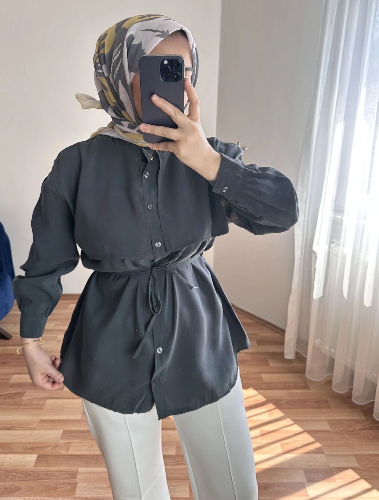 Pelerin Gömlek Antrasit