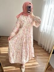 Çiçek Desenli Elbise Yavruağzı