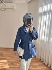 Gabardin Ceket İndigo