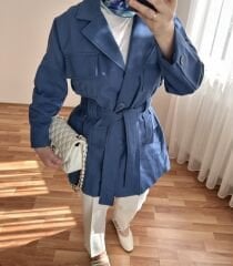 Gabardin Ceket İndigo