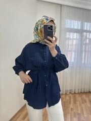 Keten Gömlek Lacivert