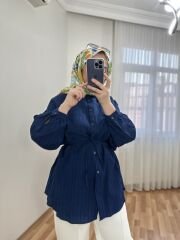 Keten Gömlek Lacivert