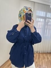 Keten Gömlek Lacivert