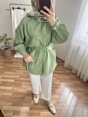 Keten Gömlek Yeşil