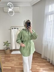 Keten Gömlek Yeşil