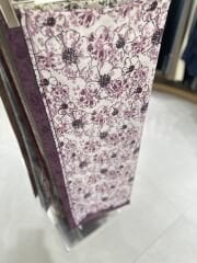 Çiçek Desenli Şal  Mürdüm