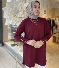Droplu Merserize Tunik Bordo