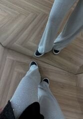 Taşlı Pantolon Gri