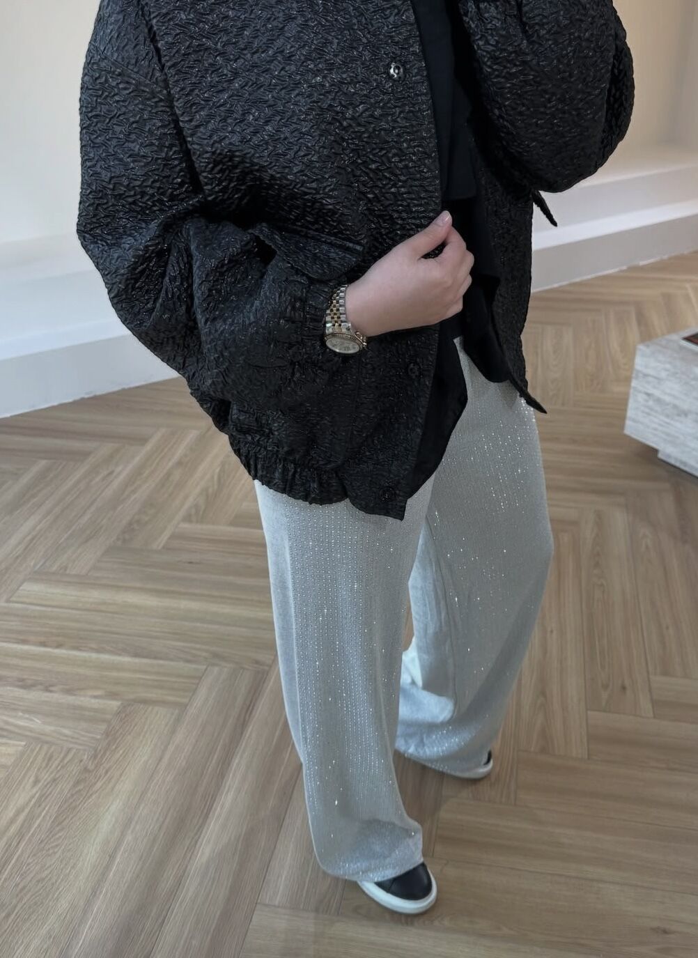 Taşlı Pantolon Gri