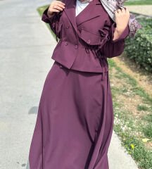 Trenç Etekli Takım Mürdüm