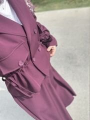 Trenç Etekli Takım Mürdüm