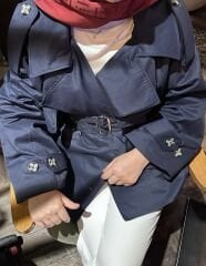 Oversize Trençkot Lacivert