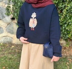 Taşlı Ayıcık Sweat  Lacivert