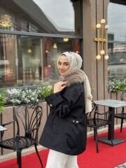 Kürklü Parka Lacivert