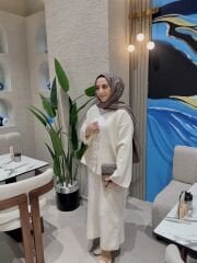 Angora Etekli Takım Ekru