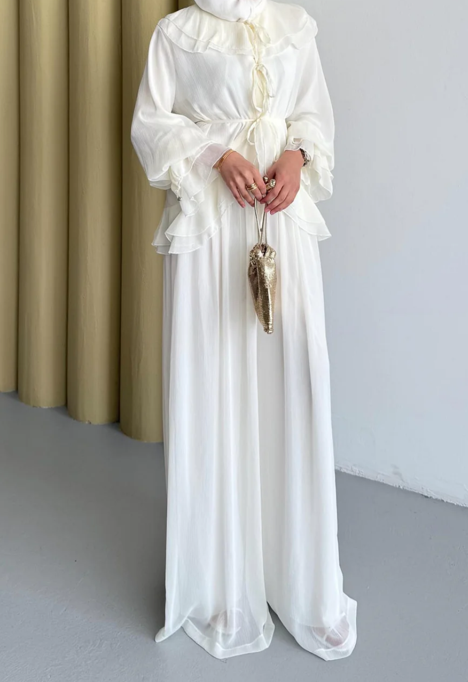 Lady Şifon Takım | Ekru