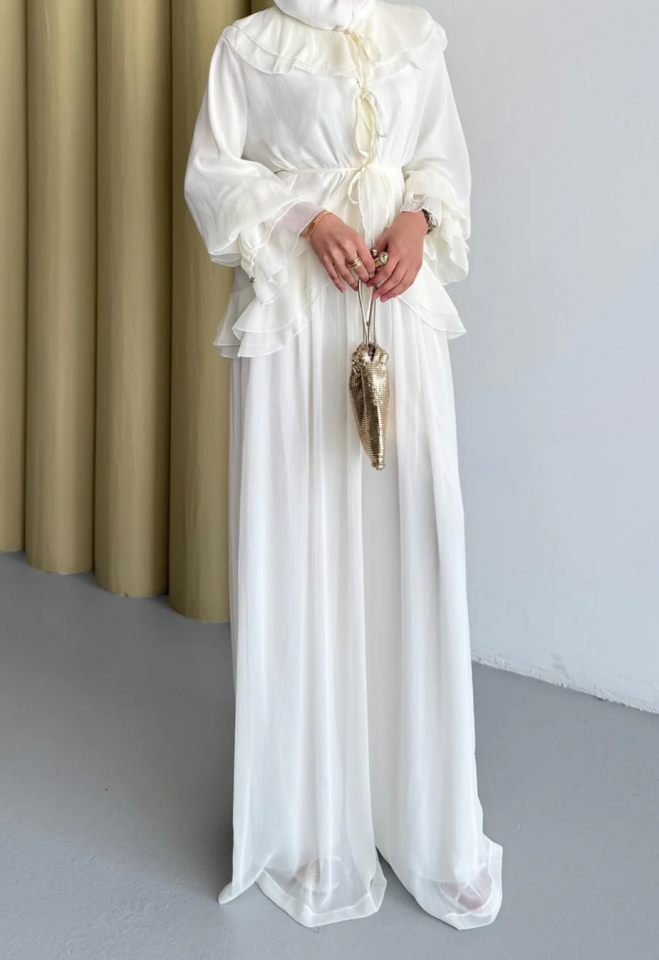 Lady Şifon Takım | Ekru