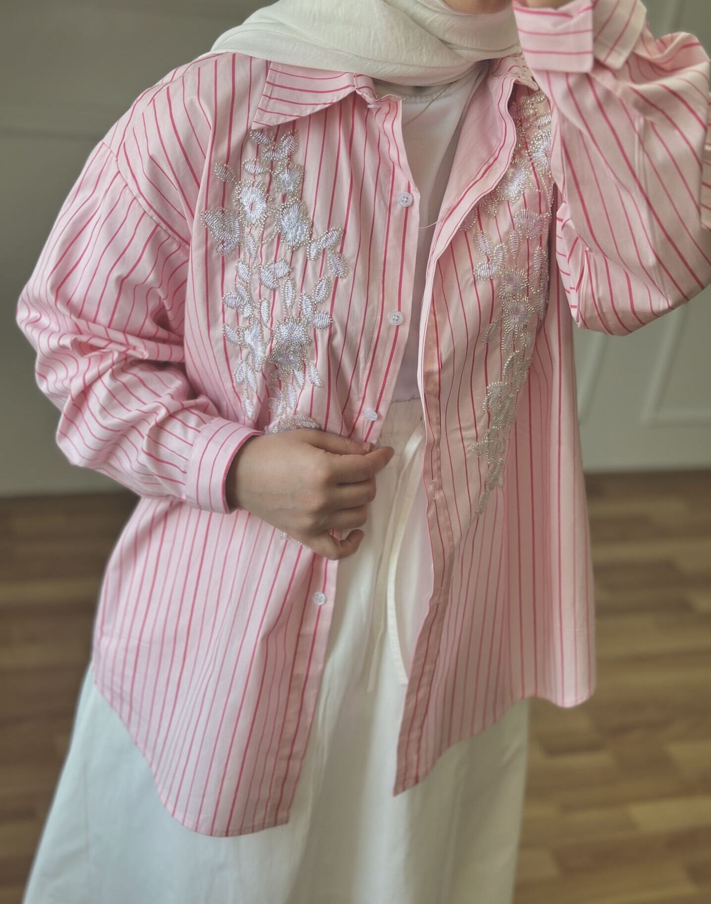 İşlemeli Gömlek Pembe